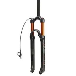 XYSQ Mountain Bike Fork XYSQ 26" 27.5" 29" Front Suspension Fork Mountain Bike Travel 120mm QR 9mm Damping Rebound Adjustment Straight Tube Disc Brake (Color : Wire control, Size : 27.5inch)