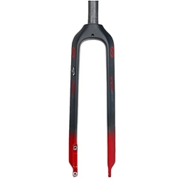 XYSQ Mountain Bike Fork XYSQ 26 / 27.5 / 29 Inch Mountain Bike Front Forks Disc Brake Carbon Fiber High Strength Cone Tube Cycling Accessories (Color : Red, Size : 26 inch)
