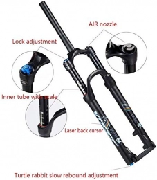 XZ Spares XZ High Quality 26Inch Suspension Forks, 1-1 / 8" Mountain Bike Shock Fork Aluminum Alloy Disc Brake Damping Adjustment Travel, 27.5inch