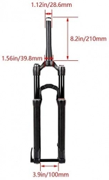 XZ Mountain Bike Fork XZ High Quality 27.5"Forks Agrave; Suspension, Aluminum Alloy Pneumatic Shock Absorber Fork Ratio Fast Travel, Gray, 29inch