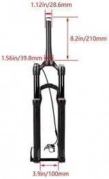 XZ Mountain Bike Fork XZ High Quality 29" Suspension Bike Forks, Aluminum Alloy Pneumatic Shock Absorber Remote Control Front Fork Quick Release Travel, C, 29inch