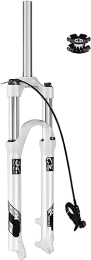 YANHAO Spares YANHAO Bicycle Suspension Fork 26 / 27.5 / 29 inch Straight Tube, Disc Brake 9mm QR Mechanical Spring Mountain Bike Front Fork White (Color : Remote Lockout, Size : 29 inch)