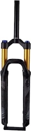 YANHAO Mountain Bike Fork YANHAO Bicycle Suspension Fork 26 27.5 29, Mountain Bike Front Air Fork Manual Locking Stroke 120mm (Color : Black+gold, Size : 26inch)