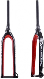 YANYUN Spares YANYUN Full Carbon Fork Suspension Fork Full Carbon Fiber Mountain Shaft 29 Inch Conical Tube Bicycle Disc Brake 15mm, Red