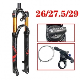 YIN Mountain Bike Fork YIN Mountain Bike Suspension Forks Bike Front Fork 26 27.5 29 Inch, 1-1 / 8 ' Light Magnesium Alloy MTB Bicycle Air Fork Wire Control 100mm Front Suspension, Red-26in