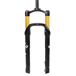YMSHD Mountain Bike Fork YMSHD Mountain Bike Fork Bicycle Fork Suspension Fork 20 * 4.0 Fat Tire Fork Air Suspension Fork Mtb Am Air Fork Hub: 130 Mm 9Mm Quick Release, Gold, Hand