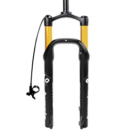 YMSHD Mountain Bike Fork YMSHD Mountain Bike Fork Bicycle Fork Suspension Fork 20 * 4.0 Fat Tire Fork Air Suspension Fork Mtb On Air Fork Hub: 130 Mm 9Mm Quick Release, Gold, Hand