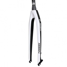 YouLpoet Spares YouLpoet Front Fork Bicycle Hard Fork Disc Brake 26 Inch 27.5 Inch 29 Inch Tapered Tube Mountain Bike Full Carbon Fork, White, 27.5IN