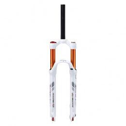 YQQQQ Mountain Bike Fork YQQQQ 26 27.5 Inch Bike Fork MTB Cycling Air Suspension Forks, 120mm Travel 1-1 / 8" Lightweight Alloy (Color : White, Size : 26inch)