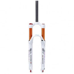 YSHUAI Mountain Bike Fork YSHUAI Bicycle Suspension Fork Forks Bike Fork Mountain Bike Front Fork 26 27.5 in 1-1 / 8"Suspension, Damping Adjustment MTB Air Fork Alloy 9Mm (QR) Travel: 120Mm, White, 26inch