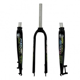 Yuanfang Spares Yuanfang NUE Bike Oil-cast Hard Forks for MTB 26 / 27.5 / 29 Inch Road Bike 700C Aluminum Alloy Front Fork Disc Brake Bright Black+Green UV Reflective Pattern CN (Size : 29"(700C))