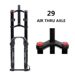 YZLP Mountain Bike Fork YZLP Bike forks Mountain bike fork 26 / 27.5 / 29er Double Shoulder Air Resilient Oil Damping For Disc Brake Suspension Fork Bicycle Accessory (Color : 29 AIR AXLE)