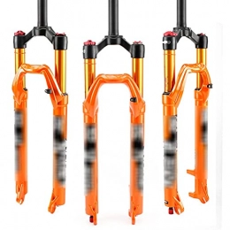 YZLP Spares YZLP Front forks for mountain bike Mountain Bike Air Fork 27.5 29 Inch Pneumatic Fork With Damping Rebound Adjustment (Color : Damping 27.5 inch black orange, Size : A)