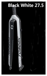 Z-LIANG Spares Z-LIANG Carbon Fork 26 27.5 29er Bicycle Fork Road MTB Bike Front Fork 29 T800 Carbon fiber suspension 2020 (Color : Black White 27.5)