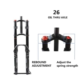 Z-LIANG Spares Z-LIANG Mountain bike fork 26 / 27.5 / 29er Double Shoulder Air Resilient Oil Damping For Disc Brake Suspension Fork Bicycle Accessory (Color : 26 OIL AXLE)