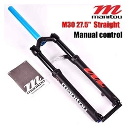 Z-LIANG Mountain Bike Fork Z-LIANG MTB Bike Fork For 26 27.5 29er Mountain Bicycle Fork Oil and Gas Fork Remote Lock Air Damping Suspension Fork (Color : 27.5 straight Red)