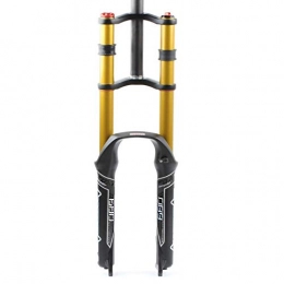 Zatnec Spares Zatnec Bicycle Front Fork Double Shoulder, Oil Spring Damping Adjustable Suspension Fork, 26 / 27.5 / 29in Disc Brake (Size : 27.5inch)