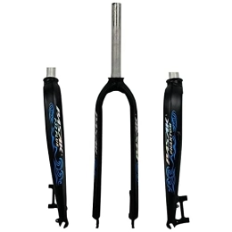 ZCXBHD Spares ZCXBHD 26" 27.5" 29" Hard Disc Fork MTB Mountain Bike Disc Brakes Aluminum Bicycle Front Fork 1-1 / 8 700C Disc Road Bike Fork (Color : Matte Black Blue)
