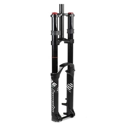 ZCXBHD Spares ZCXBHD 27.5 / 29in Mountain Bike Double Shoulder Front Fork DH AM Downhill Soft Tail Suspension Air Thru Axle 110MM*15MM Rebound Adjust 1-1 / 8" Travel 160mm HL (Color : Black, Size : 29in)