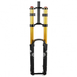 ZCXBHD Spares ZCXBHD 27.5 / 29in Mountain Bike Double Shoulder Front Fork DH AM Downhill Soft Tail Suspension Air Thru Axle 110MM*15MM Rebound Adjust 1-1 / 8" Travel 160mm HL (Color : Gold, Size : 27.5in)