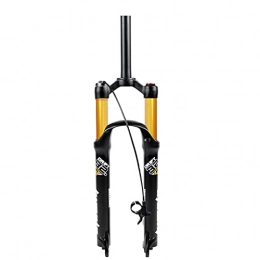 ZCXBHD Mountain Bike Fork ZCXBHD Air Mountain Bicycle Suspension Fork 26 / 27.5 / 29 inch MTB Bike Front Forks 1-1 / 8" Straight Tube 100mm Travel QR 9mm Disc Brake (Color : Gold Straight Remote, Size : 27.5 inch)