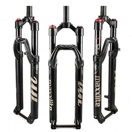 ZCXBHD Mountain Bike Fork ZCXBHD Air Mountain Bicycle Suspension Forks 26 27.5 29 inch Aluminum Alloy MTB Front Forks Straight Tube 1-1 / 8" Travel 100mm Thru Axle 15mm Disc Brakes (Color : Manual Black, Size : 26 inch)