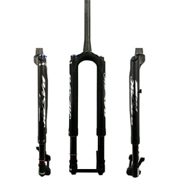 ZCXBHD Mountain Bike Fork ZCXBHD Bicycle Carbon Fork MTB Mountain Bike Air 27.5 29" Thru Axle15MM*100mm Predictive Steering Suspension Oil and Gas Fork (Color : Black, Size : 27.5 inch)