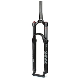 ZCXBHD Mountain Bike Fork ZCXBHD MTB Mountain Bike Air Suspension Forks 26 27.5 29 inch Damping Rebound Adjustment Aluminum Alloy MTB Front Forks Travel 100mm QR 9mm Disc Brake (Color : Tapered Manual, Size : 27.5 inch)