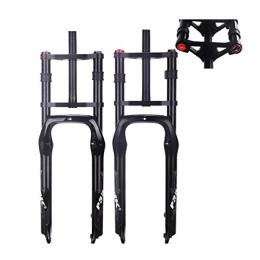 ZCXBHD Spares ZCXBHD Shoulder bike fork fat bike 26 * 4.0 air fork Snow Mountain Bicycle Fork Magnesium aluminum alloy downhill DH fork (Color : Matte Black)