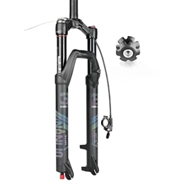 ZECHAO Spares ZECHAO 1-1 / 8" Mountain Bike Suspension Forks, Rebound Adjustment Aluminum Alloy 140mm Stroke 27.5 29in 9mm Axle Bike Straight Steerer Fork Accessories (Color : Remote Lock, Size : 27.5inch)