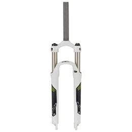 ZECHAO Mountain Bike Fork ZECHAO 110mm Travel Mountain Bike Suspension Forks, 24inch 1-1 / 8" Aluminum Alloy 28.6mm Threadless Steerer Quick Release Mechanical Fork Accessories (Color : White green, Size : 24inch)