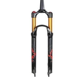 ZECHAO Spares ZECHAO 120mm Travel Air Supension Front Fork, 1-1 / 8" Aluminum Alloy 26 / 27.5 / 29inch Mountain Bike Suspension Fork Quick Release Accessories (Color : Red-Manual Lockout, Size : 26inch)