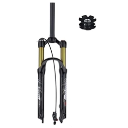 ZECHAO Mountain Bike Fork ZECHAO 120mm Travel Mountain Bike Suspension Forks, Magnesium Alloy Quick Release Disc Brake 26 27.5 29in Manual / Crown Lockout MTB Forks Accessories (Color : Gold-Remote Lock, Size : 29inch)