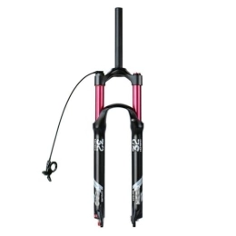 ZECHAO Mountain Bike Fork ZECHAO 130mm Travel Mountain Bike Suspension Forks, Aluminum Alloy 9mm Axle 1-1 / 2" Disc Brake Air Supension Front Fork 1.5-2.45" Tires (Color : Straight Remote Lock, Size : 27.5inch)