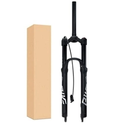 ZECHAO Spares ZECHAO 140mm Travel Air Supension Front Fork, 27.5 / 29inch Mountain Bike Suspension Forks 1-1 / 8" Lightweight Alloy 9*100mm Quick Release Fork Accessories ( Color : Straight Remote Lock , Size : 27.5inch