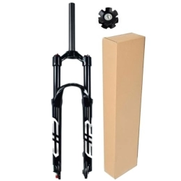 ZECHAO Mountain Bike Fork ZECHAO 140mm Travel Air Suspension Fork, 26 / 27.5 / 29in Disc Brake Magnesium Alloy with Rebound Adjustment Mountain Bike / XC / AM / FR Cycling (Color : Straight Manual Lock, Size : 26inch)
