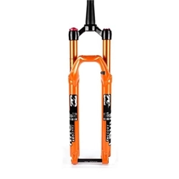 ZECHAO Mountain Bike Fork ZECHAO 15*100mm Axle Bicycle Shock Absorber Forks, 140mm Travel Air Mountain Bike Suspension Fork Rebound Adjustment 1-1 / 2" Manual / Crown Lockout Accessories ( Color : Orange Manual Lock , Size : 27.5in