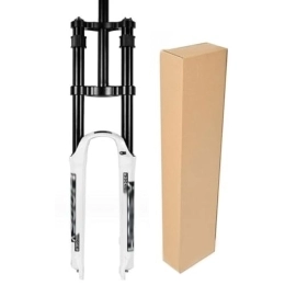 ZECHAO Spares ZECHAO 160mm Travel Air Mountain Bike Suspension Forks, 26 27.5 29er Ultralight Gas Shock Absorber Rebound Adjust QR Double Shoulder Fork (Color : White, Size : 26inch)
