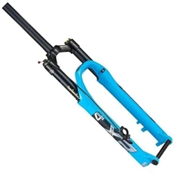 ZECHAO Mountain Bike Fork ZECHAO 26 27.5 29 Inch Air Mountain Bike Suspension Fork, 100mm Travel 1-1 / 8" 15 * 100mm Thru Axle Shock Absorber Spring Front Fork Accessories (Color : Remote-blue, Size : 26inch)