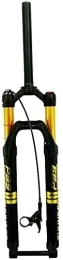 ZECHAO Spares ZECHAO 26'' 27.5" 29In Mountain Bike Suspension Fork, Thru Axle 15mm Disc Brake 1-1 / 8'' Ultra Light Bicycle Air Front Fork 120mm Travel Accessories (Color : Gold Rl, Size : 26'')