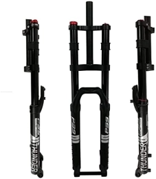 ZECHAO Mountain Bike Fork ZECHAO 26 27.5 29In MTB Pneumatic Double Shoulder Front Fork, 1-1 / 8'' Air Suspension Fork A-Pillar Thru Axle 15mm Travel 140mm Accessories (Color : Black, Size : 26inch)