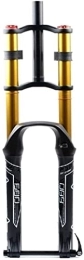 ZECHAO Mountain Bike Fork ZECHAO 26 27.5 29In Suspension Bike Fork, Double Shoulder MTB Downhill Suspension DH Air Pressure Bicycle Shock Absorber Rebound Adjust Accessories (Color : Gold, Size : 29 inch)