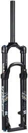 ZECHAO Mountain Bike Fork ZECHAO 26 / 27.5 / 29Inch Bike Suspension Fork, MTB Air Fork Straight 1-1 / 8" Cone 1-1 / 2" Disc Brake Hand Control Damped Air Fork Accessories (Color : A-black Straight, Size : 29INCH)
