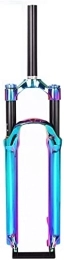 ZECHAO Spares ZECHAO 26 / 27.5 / 29inch Mountain Bike Fork, MTB Air Fork Manual Lockout 1-1 / 8" Disk Brake Shock Fork Quick Release 9mm 100mm Travel Accessories (Color : Colorful a, Size : 27.5inch)