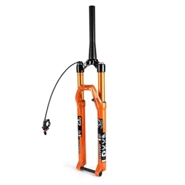 ZECHAO Spares ZECHAO 27.5 / 29" Mountain Bike Suspension Forks, 140mm Travel Tapered 39.8mm Bicycle Air Front Fork 15 * 100mm Rebound Adjustment 1-1 / 2" Accessories (Color : Orange Remote Lock, Size : 27.5inch)