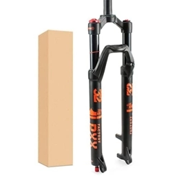 ZECHAO Mountain Bike Fork ZECHAO 27.5 / 29er Mountain Bicycle Suspension Forks, 1-1 / 8" Air Fork QR 9mm Rebound Adjustment 100mm Travel with Scale Manual Lockout Accessories (Color : Black orange, Size : 27.5inch)