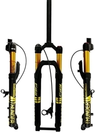 ZECHAO Mountain Bike Fork ZECHAO 27.5 / 29In Mountain Bike Suspension Fork, Air Shock Absorber DH Bicycle Front Fork 1-1 / 8" 100mm Travel Thru Axle Remote Lockout Accessories (Color : Gold, Size : 29inch)