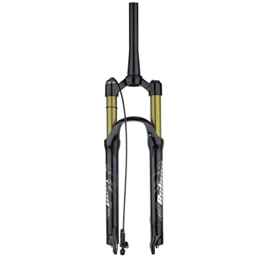 ZECHAO Spares ZECHAO Air Mountain Bike Suspension Forks, 120mm Travel 26 / 27.5 / 29in Aluminum Alloy Shock Absorber Spring Front Fork 9mm Quick Release Accessories (Color : Tapered Remote Lock, Size : Black-29)