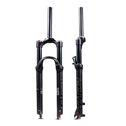 ZECHAO Mountain Bike Fork ZECHAO Air Suspension Fork, 26 / 27.5 / 29 Inch Straight Tube Shoulder Control Dual Air Chamber Fork Travel 100mm Damping Adjustment, For MTB Bike Accessories (Color : Black, Size : 29inch)