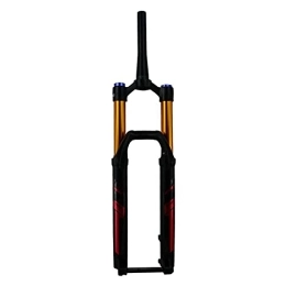 ZECHAO Mountain Bike Fork ZECHAO Aluminum Alloy Shock Absorber Fork, 27.5 / 29 Inch Stroke 165mm Shoulder Control Damping Adjustment Straight / Cone Tube, For MTB Bike Accessories (Color : Red Cone tube, Size : 27.5inch)